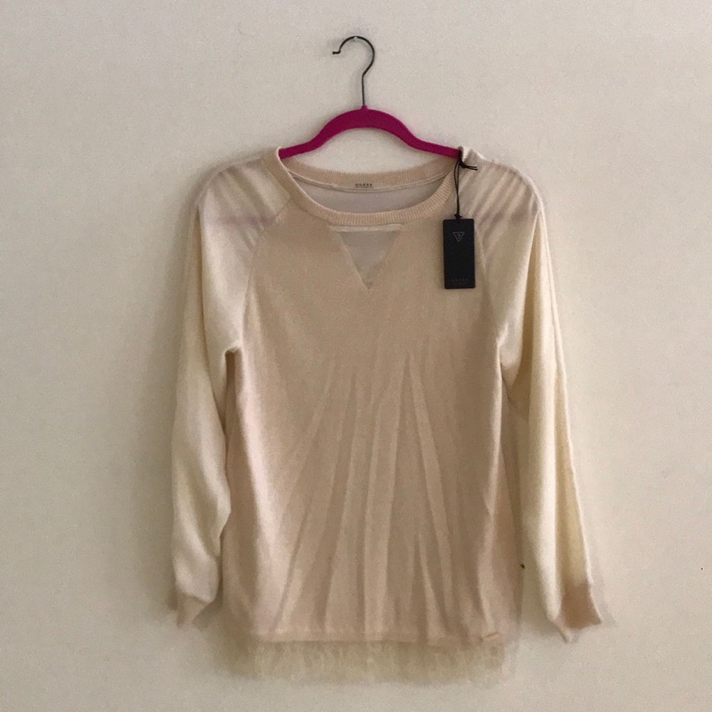 Guess Cream Sweater - Various Fabric